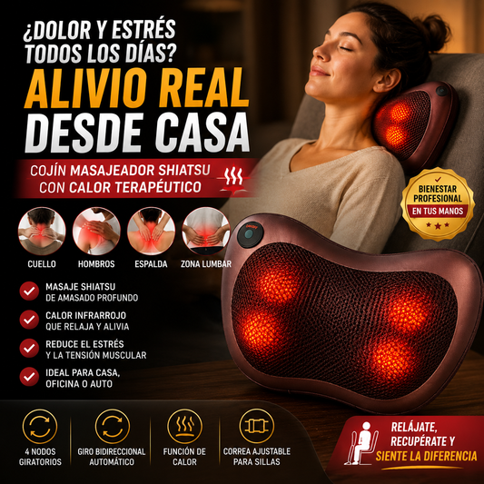 ALMOHADA MASAJEADOR ELÉCTRICO CON CALOR