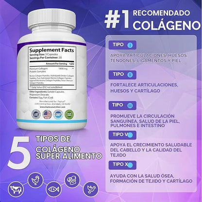 COLÁGENO PEPTIDES 5 EN 1 x 60 CAPSULAS