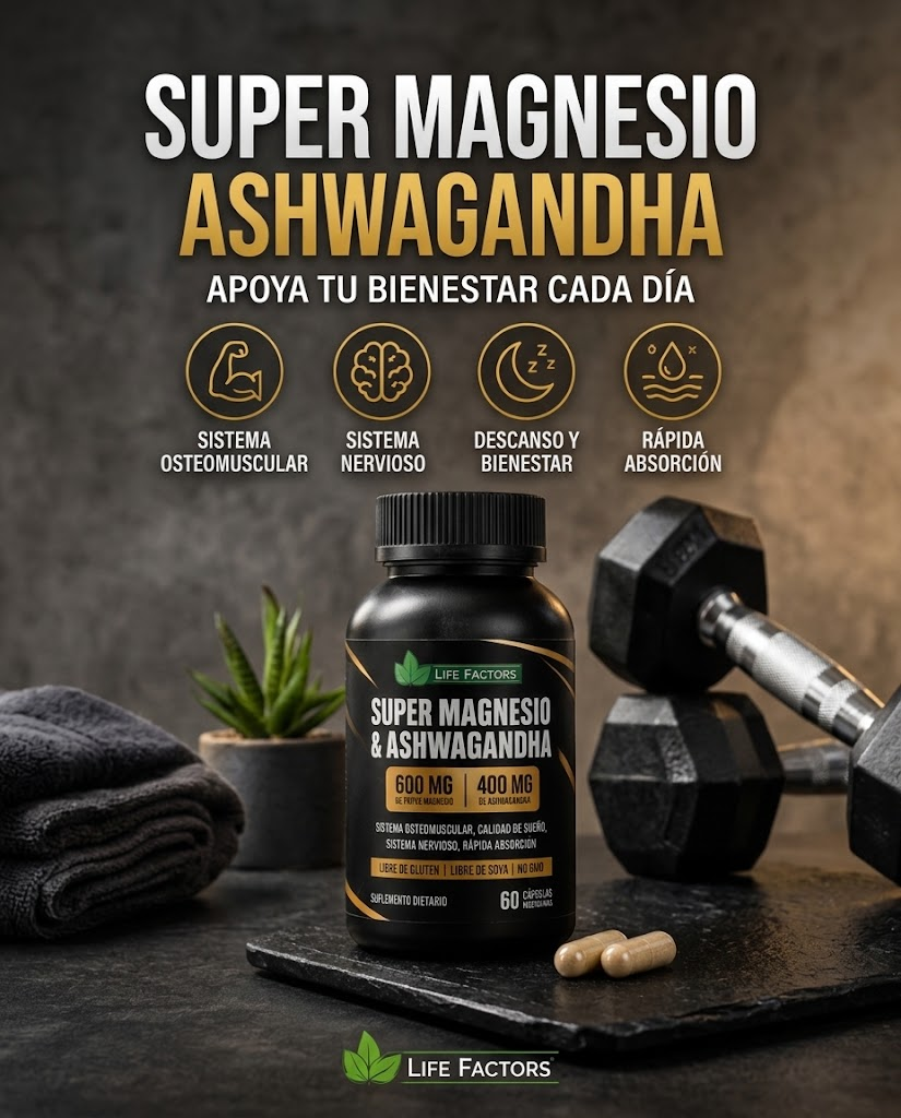 SUPER MAGNESIO & ASHWAGANDHA 60 CÁPSULAS